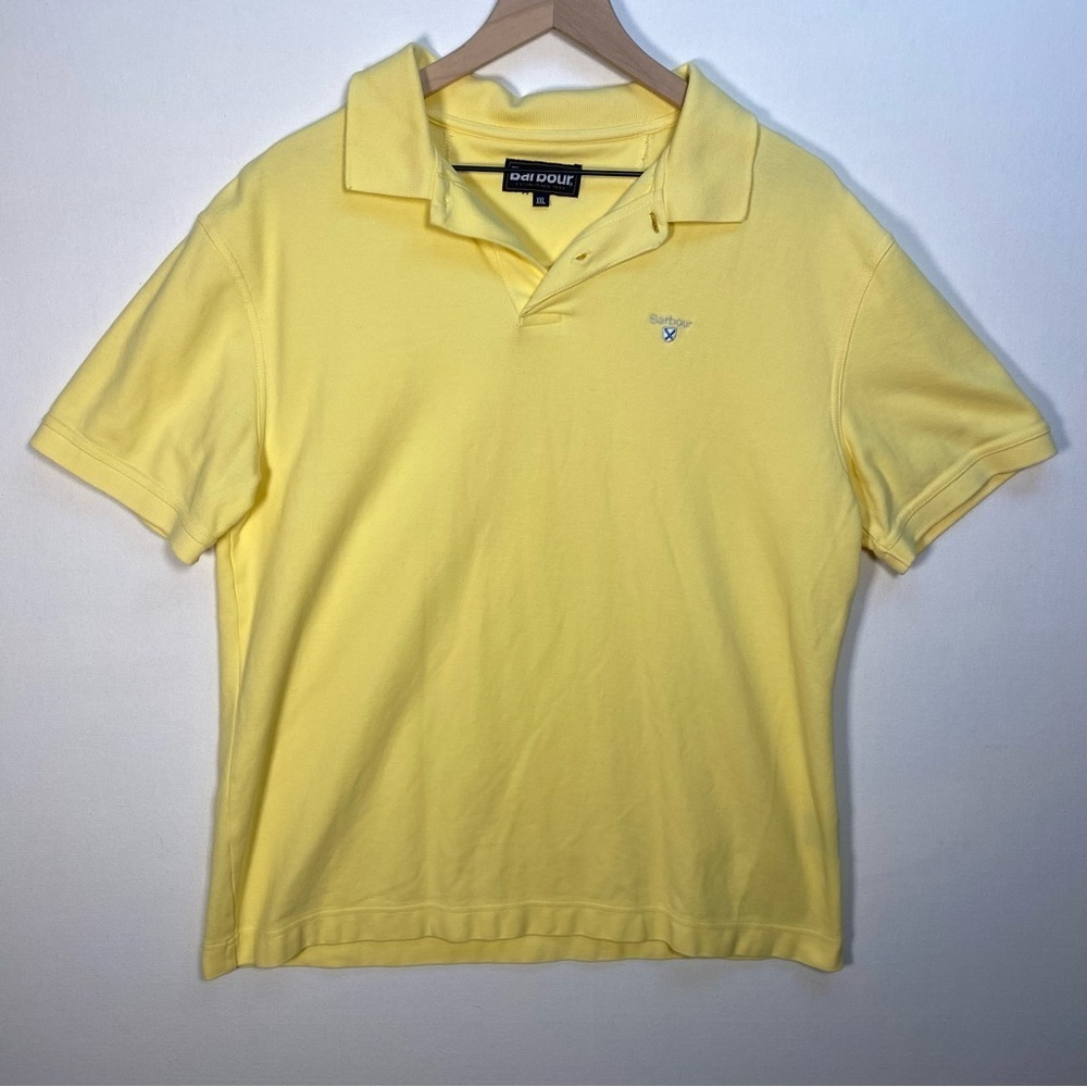 Barbour polo men’s shirt XXL pale yellow spring Easter Summer golf - Picture 1 of 6